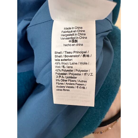 Women’s J. Crew Teal Wool Blend Coat Size 10 - Picture 6 of 8